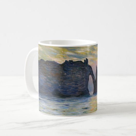 Monet - The Manneport, Cliff at Etretat, Sunset Kaffeetasse (Vorderseite Links)