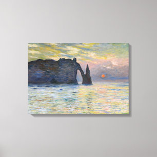 Monet - The Manneport, Cliff at Etretat, Sunset Leinwanddruck