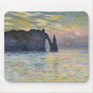 Monet - The Manneport, Cliff at Etretat, Sunset Mousepad