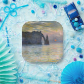 Monet - The Manneport, Cliff at Etretat, Sunset Pappteller (Party)