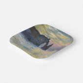 Monet - The Manneport, Cliff at Etretat, Sunset Pappteller (Gewinkelt)