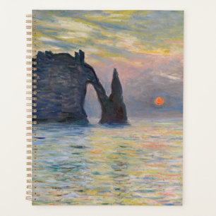 Monet - The Manneport, Cliff at Etretat, Sunset Planer