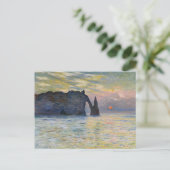 Monet - The Manneport, Cliff at Etretat, Sunset Postkarte (Stehend Vorderseite)