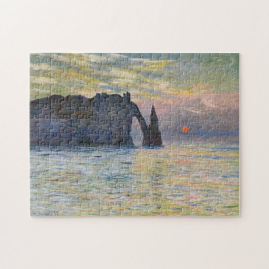Monet - The Manneport, Cliff at Etretat, Sunset Puzzle (Horizontal)