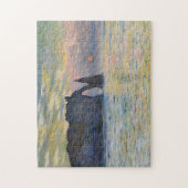 Monet - The Manneport, Cliff at Etretat, Sunset Puzzle (Vertikal)