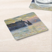 Monet - The Manneport, Cliff at Etretat, Sunset Rechteckiger Pappuntersetzer (angewinkelt)