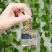 Monet - The Manneport, Cliff at Etretat, Sunset Schlüsselanhänger (Hand)