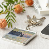 Monet - The Manneport, Cliff at Etretat, Sunset Schlüsselanhänger (Seite)