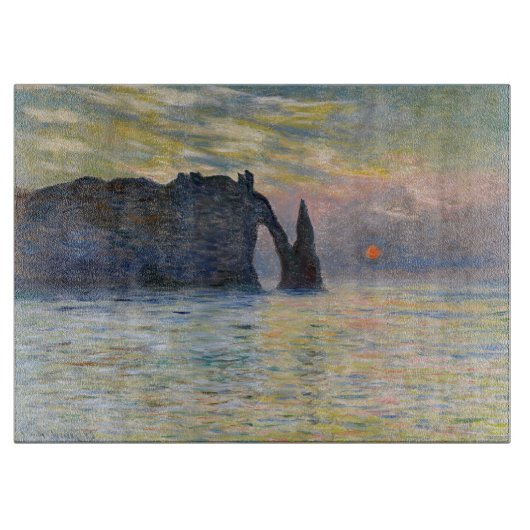 Monet - The Manneport, Cliff at Etretat, Sunset Schneidebrett (Vorderseite)