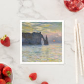 Monet - The Manneport, Cliff at Etretat, Sunset Serviette (Beispiel)