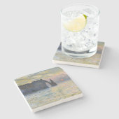 Monet - The Manneport, Cliff at Etretat, Sunset Steinuntersetzer (Seitenansicht)