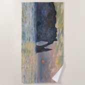 Monet - The Manneport, Cliff at Etretat, Sunset Strandtuch (Vorderseite)