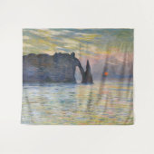 Monet - The Manneport, Cliff at Etretat, Sunset Wandteppich (Vorderseite (Horizontal))