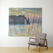 Monet - The Manneport, Cliff at Etretat, Sunset Wandteppich (Beispiel (Horizontal))