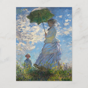 Monet The Promenade Woman Lugano Gestern und Heute Postkarte