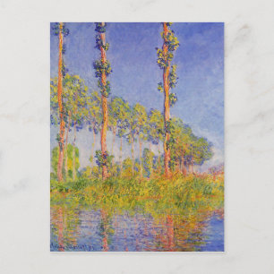 Monet Three Poplars Sommer Vintage Landschaft Postkarte