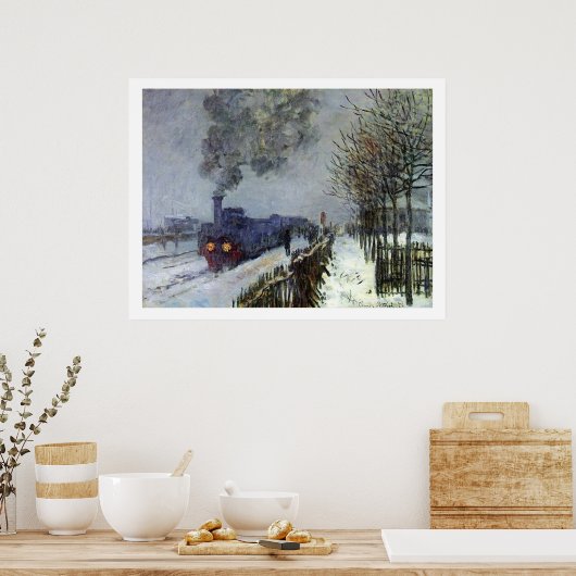 Monet Train Snow Poster (Küche)