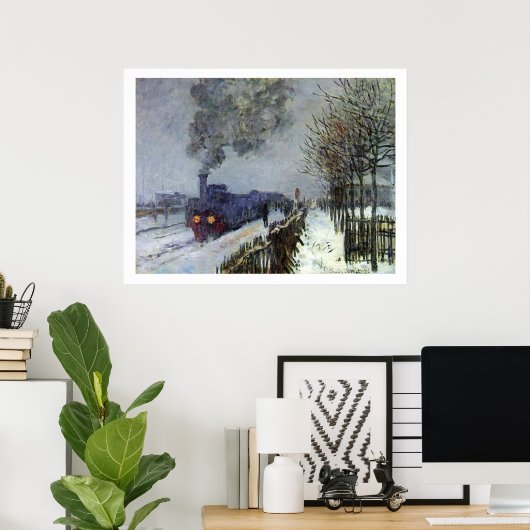 Monet Train Snow Poster (Heimbüro)