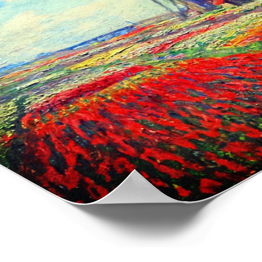 Monet Tulip Fields Windmill Poster (Ecke)