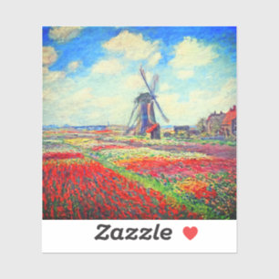 Monet Tulips Windmill Aufkleber