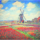 Monet Tulips Windmill Aufkleber (Vorderseite)