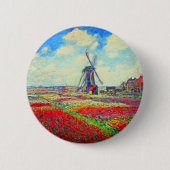 Monet Tulips Windmill Button (Vorderseite)