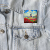 Monet Tulips Windmill Button (Beispiel)