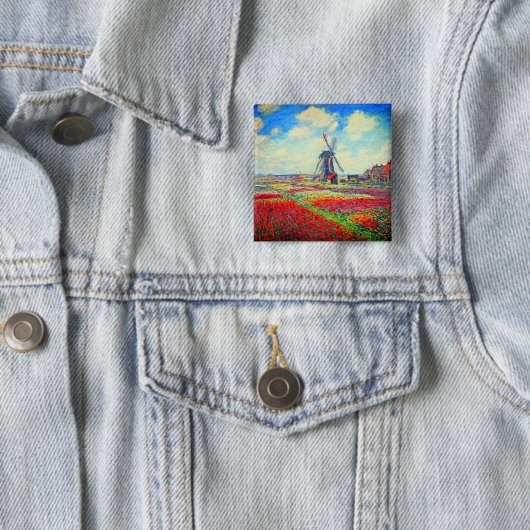 Monet Tulips Windmill Button (Beispiel)