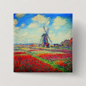 Monet Tulips Windmill Button (Vorderseite)