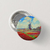 Monet Tulips Windmill Button (Vorne & Hinten)