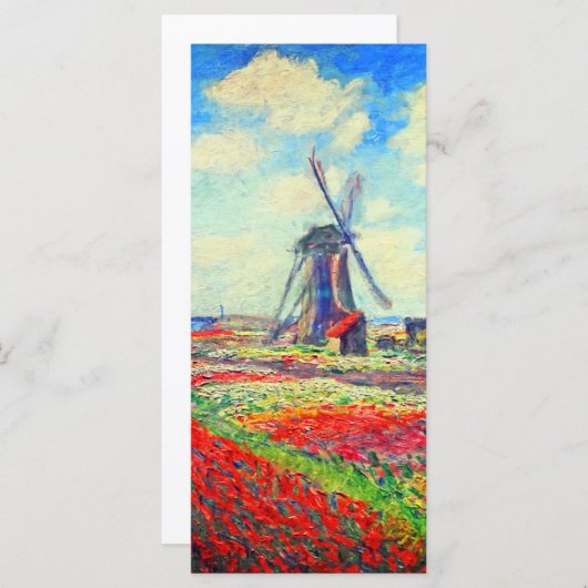 Monet Tulips Windmill Card (Vorne/Hinten)