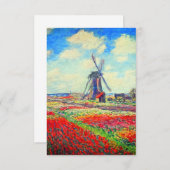 Monet Tulips Windmill Einladung (Vorne/Hinten)