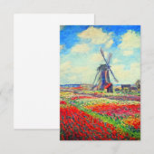 Monet Tulips Windmill Einladung (Vorne/Hinten)