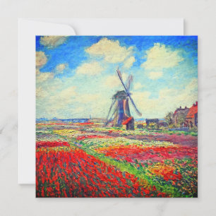 Monet Tulips Windmill Einladung