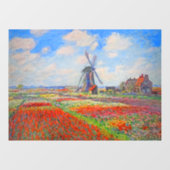 Monet Tulips Windmill Fensteraufkleber (Blatt)