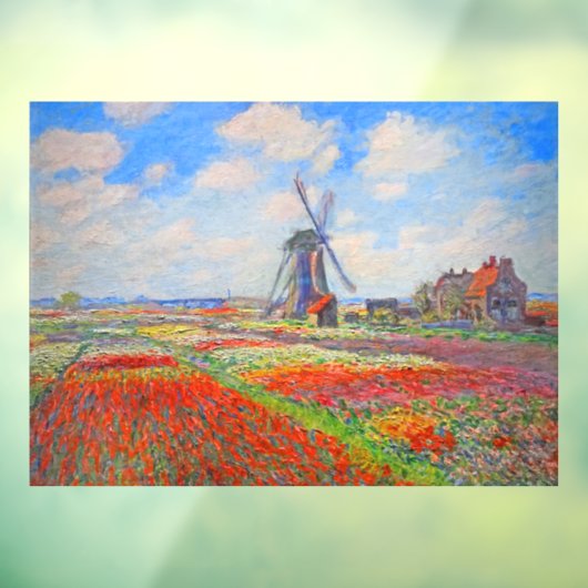 Monet Tulips Windmill Fensteraufkleber (Blatt 3)