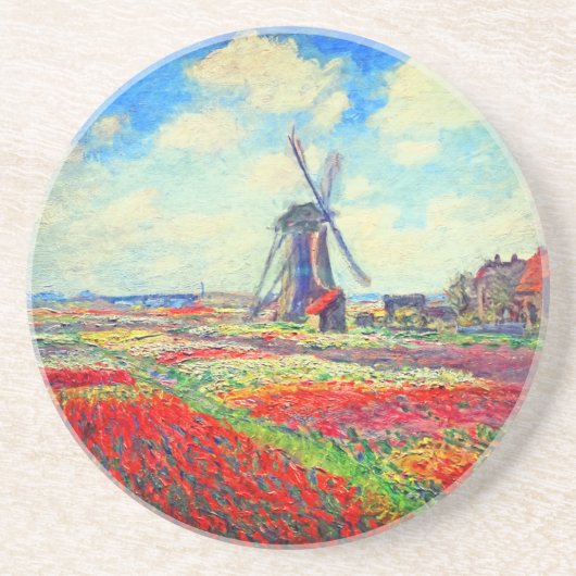 Monet Tulips Windmill Getränkeuntersetzer (Vorne)