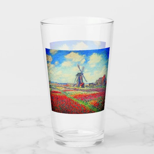 Monet Tulips Windmill Glas (Rückseite)