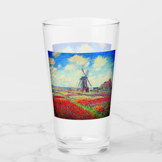 Monet Tulips Windmill Glas (Vorderseite)