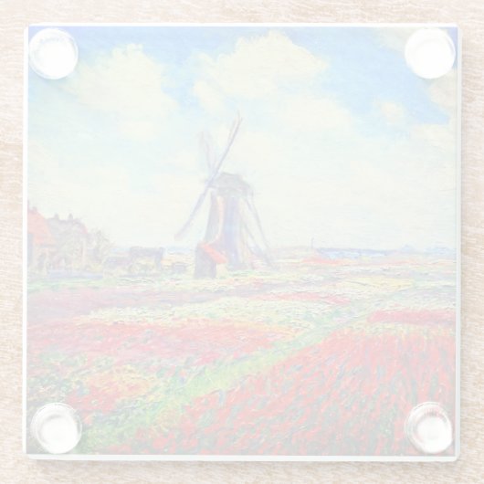 Monet Tulips Windmill Glasuntersetzer (Rückseite)