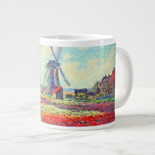 Monet Tulips Windmill Jumbo-Tasse