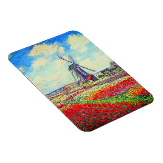 Monet Tulips Windmill Magnet (Rechte Seite)