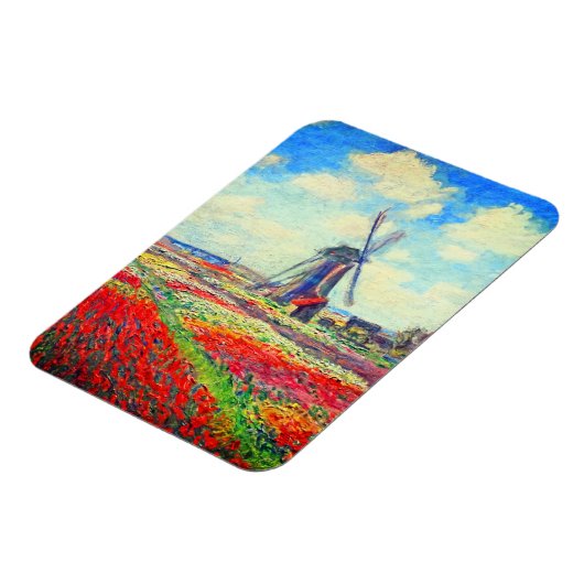 Monet Tulips Windmill Magnet (Linke Seite)