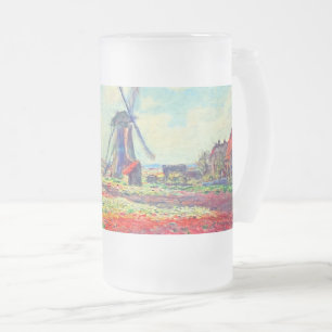 Monet Tulips Windmill Mattglas Bierglas