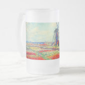 Monet Tulips Windmill Mattglas Bierglas (Vorderseite Links)