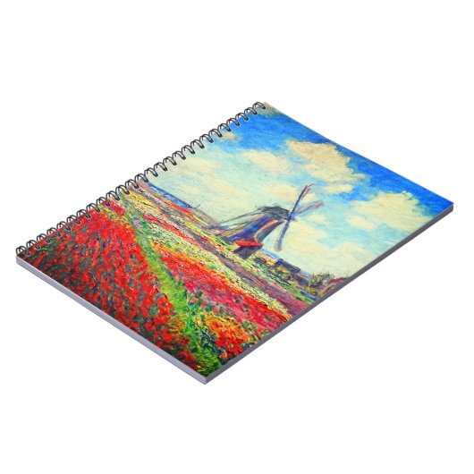 Monet Tulips Windmill Notizblock (Linke Seite)