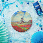Monet Tulips Windmill Pappteller (Party)