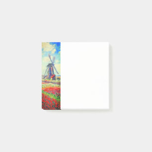 Monet Tulips Windmill Post-it Klebezettel