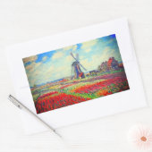 Monet Tulips Windmill Rechteckiger Aufkleber (Umschlag)