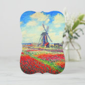 Monet Tulips Windmill Save The Date (Stehend Vorderseite)